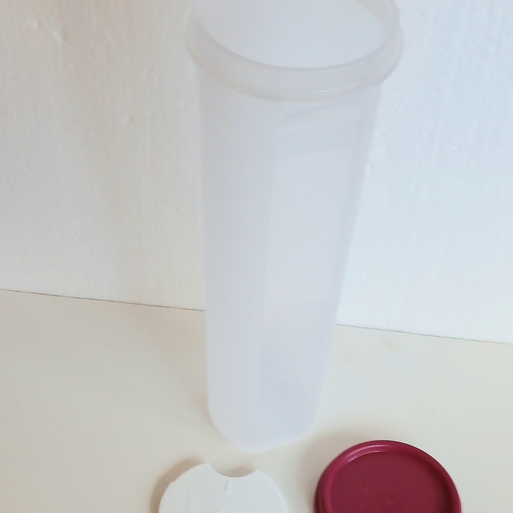 Tupperware White and Red Storage Container